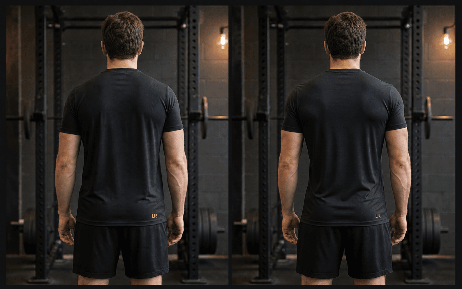 Two Long Road Fitness progress photos of the same person taken at different dates